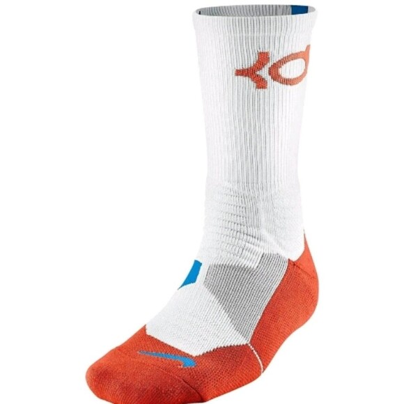 Nike size small socks 1 Pair Dri Fit Higg Tube White Orange Blue Lightening Bolt - Picture 3 of 16